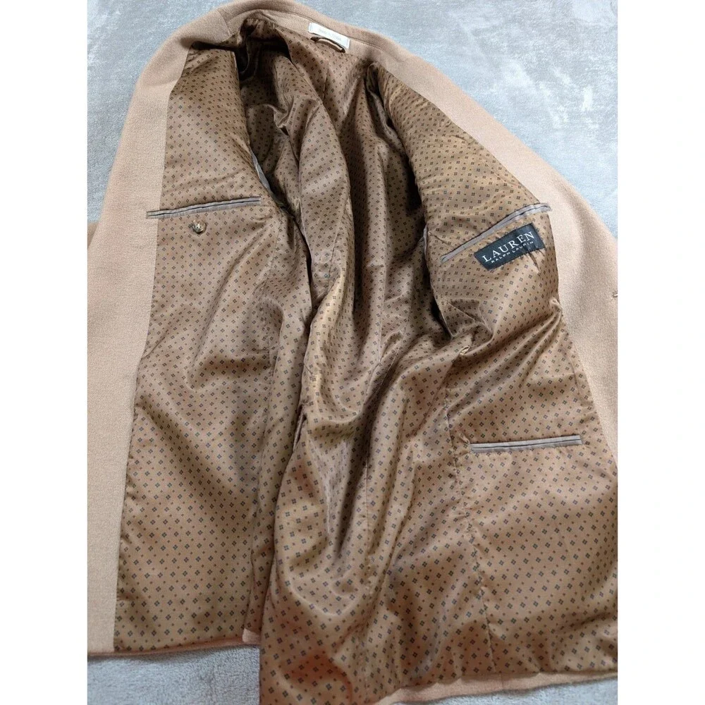 Lauren Ralph Lauren Black Label Blazer 36R Tan Wool Silk Cashmere Coat - Picture 7 of 11